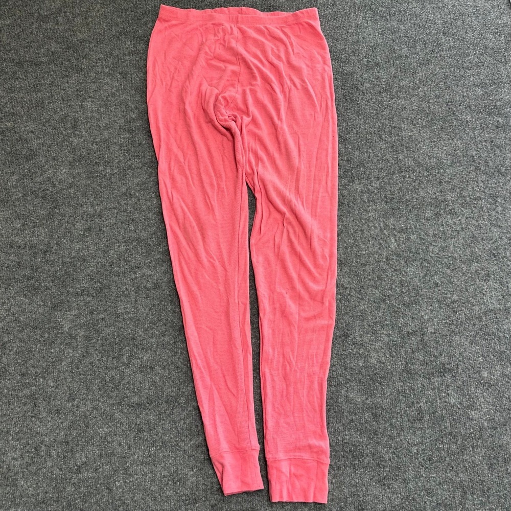 Victoria's Secret PINK Sleepwear Womens Size M Coral Waffle Knit Logo Leggings